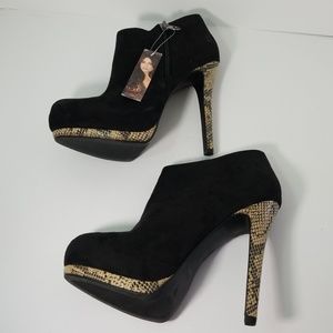 Sophia Stiletto Wonens Shoes Snakeskin Suede
